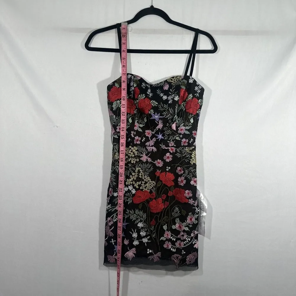 NEW $288 Dress The Population [ Small ] Kyla Floral Embroidered Mini Dress Q1017